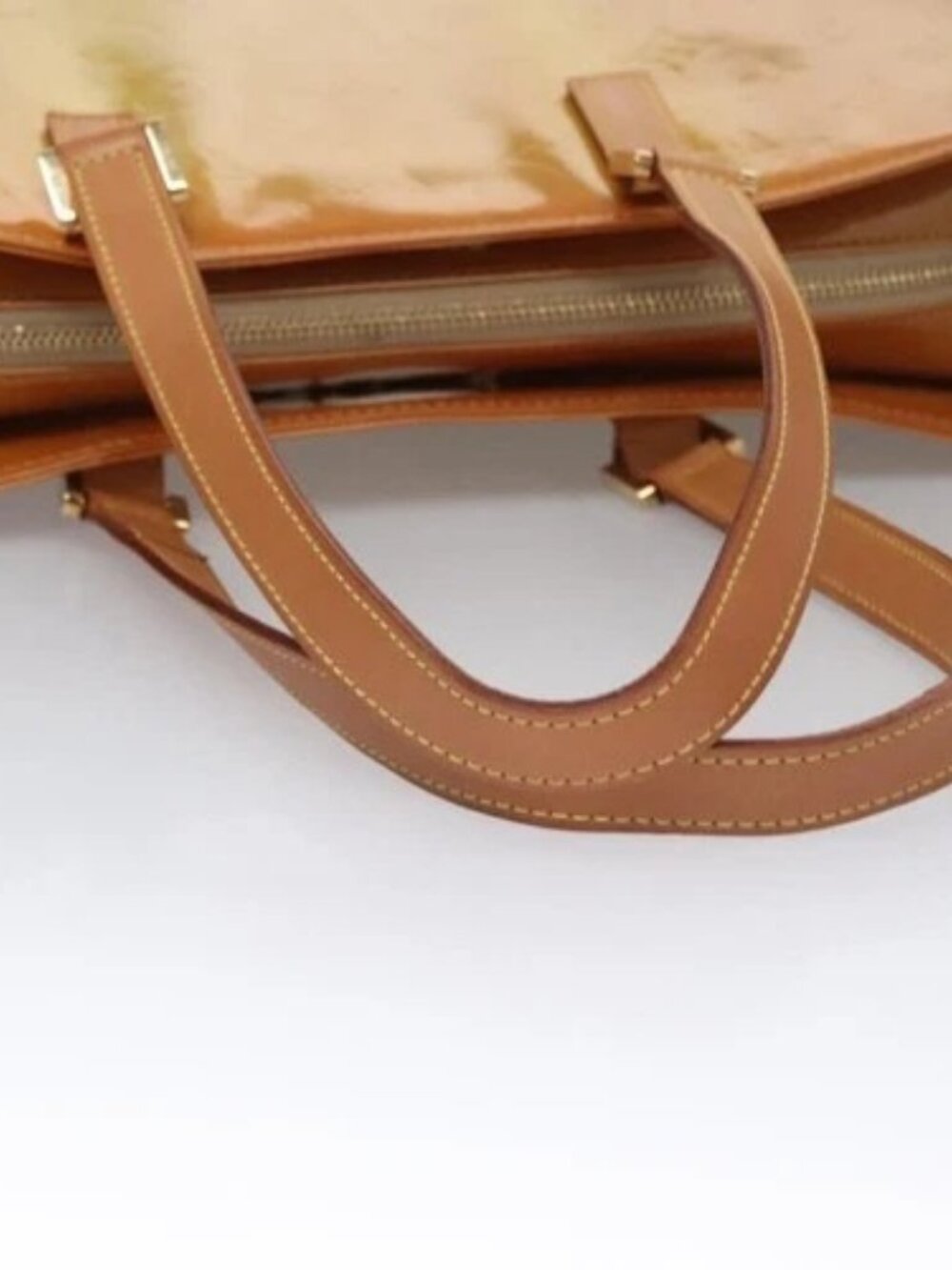 LOUIS VUITTON Monogram Vernis Columbus Tote Bag Beige M91023 LV Auth 100753 - Picture 8 of 16